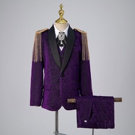 [Quick Shipment] Children's Suit Suit Handsome British Style Flower Girl Dress Boy Small Suit Medium