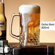 SELLING JUMBO CRYSTAL BEER GLASS 800ML (SET OF 1PCS) JUMBO BEER MUG/ OCTOBERFEST JUMBO MUG GLASS D80
