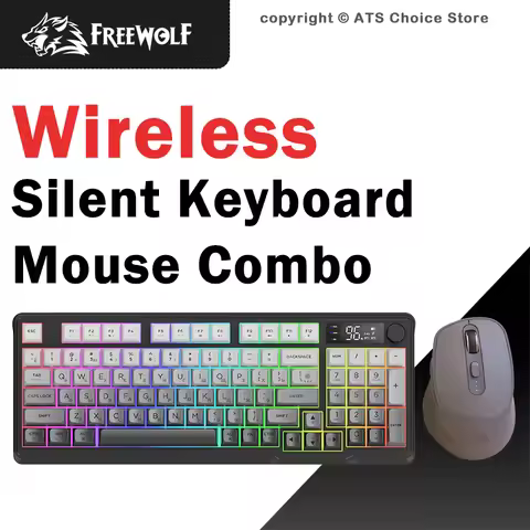 M96 Wireless Keyboard and Mouse Combo, Bluetooth&2.4G, Smart Screen, 96 Keys, RGB, Silent Keyboard M