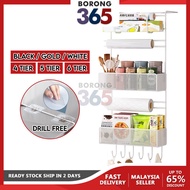 Borong365 Rak Peti Ais Multilayer Refrigerator Rack Nail Free Hanging Rack Kitchen Space Saving Frid