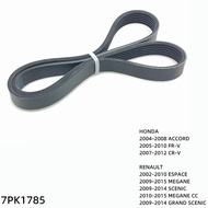 7PK1785 Engine Air Conditioner Belt V-Ribbed Belts Drive For HONDA ACCORD FR-V CR-V RENAULT ESPACE M