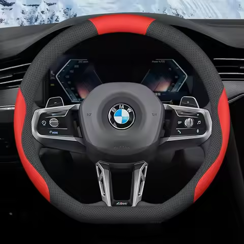 For BMW Steering Wheel Cover Soft Touch Wear Resistant 15 inch Fit X1 X3 X5 X6 F48 F49 F10 F30 E46 E