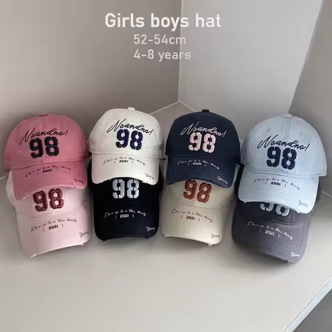 Spring Summer Kids Baseball Cap 52-54cm 4-8 Years Hip Hop Dad Hat Boys Girls Wide Brim Sun Visor Let