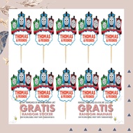 CARTOON PARTY SUPPLIES TRAIN CUP CAKE TOPPER SET OF 12 CAKE DECORATIONS