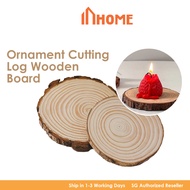 Ornament Cutting Log Wooden Board Coaster Candle Tray DIY Christmas Tree Log Candle Holder Xmas Gift Ideas