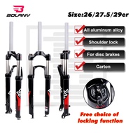 Factory direct sales Bike MTB Fork Mechanical Front Shock Absorption 26 27.5 29er inch Aluminum Alloy Bolany Coil Fork