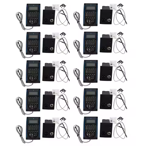 10X 5 Band EQ Equalizer Pickup, Acoustic Guitar Preamplifier Tuner With LCD Tuner And Volume Control