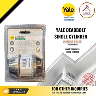 Yale Single Cylinder Deadbolt Door Lock (Antique Brass) | 3-Keys Included