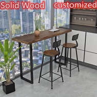 [Customization] Solid Wood Table Bar Table/Balcony Window Table/High Table/Long Back Wall Table/Bar 
