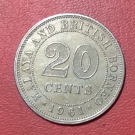 koin asing 20 cents Malaya British Borneo 1961 TP 3850