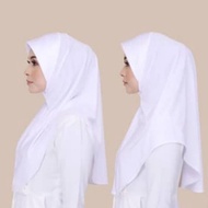 borong 10/20pcs Tudung sekolah moscrepe kerja nurse Putih awning scuba s m l terus sarung budak dewa