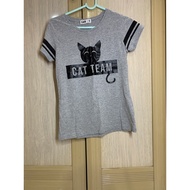 Grey cat tops tshirt