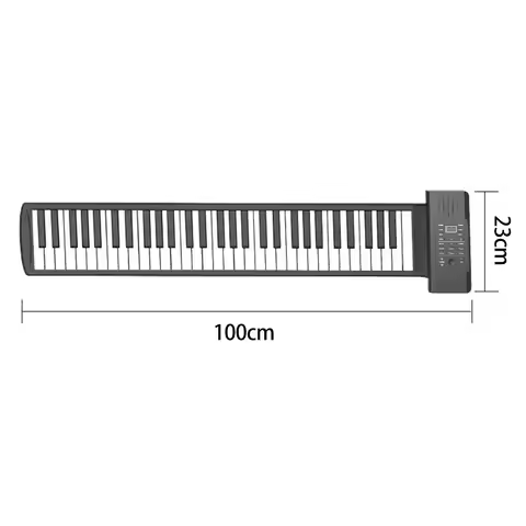 Portable 61 Key Roll Up Flexible Piano Keyboard Silicone Electronic Device for Piano Cover and Begin