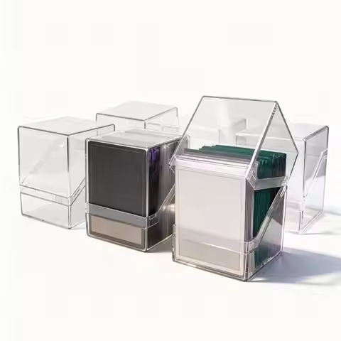 Acrylic Card Storage Box 100PCS Capacity Secure Storage TCG Deck Box Stackable Transparent Collectib