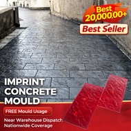  Imprint Concrete Mould Acuan Simen Corak Lantai Stamp DIY Driveway Patio Jalan Batu Pattern Mold