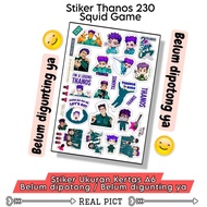 THANOS 230 SQUID GAME STICKER / NON-CUTOR STICKER VINYL MATERIAL SIZE A6 / STICKER / FUNNY CHARACTER