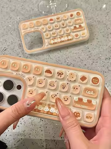 Black Lucky Cat Release stress keyboard Phone Case For iPhone 16 15 Pro Max 14 11 13 12 XR 8 7 Plus 