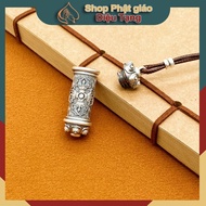 Silver necklace with mausoleum mantra S990