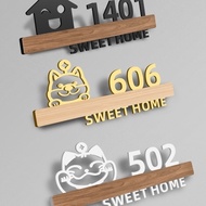 Taiwan Delivery+Stainless Steel House Number Customized Plate Household Rental Room Self-Adhesive En