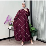 Baju Kaftan Daily Modern Plus Size LD 180 Dress Wanita Labuh Silk Batik Printing Eksklusif Jubah Mus