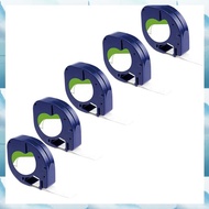 [G V W E] 5Pcs Compatible Label Tape Replacement for   Black on White Self-Adhesive Paper  Label Tap