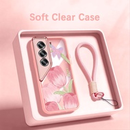 YBD Phone Case For Tecno Camon 40 Pro CM5 CM6 CM7 Full Screen Lavender Tulip Clear Silicone Soft She