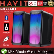HAVIT SK755BT Bluetooth Stereo Computer Portable Speaker with RGB - Pair