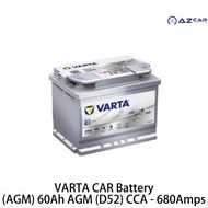 VARTA CAR Battery (AGM) 60Ah AGM (D52) CCA - 680Amps | Made in Germany