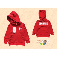 KIDS Denmark Flag Children's Zipper Hoodie Jacket Denmark Flag