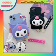 Realme 14x C35 C55 C63 C65 C67 C75 C75x black purple kuromi bag wallet strap tpu soft case cover cas