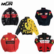 MON Ferrari F1 Jacket For Men Vintage Embroidery Waterproof Riding Jacket Motor Windbreaker Jacket