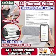ReadyStock - Printer portable A4 Thermal Printer Wireless Bluetooth Thermal Printing A4 Thermal prin
