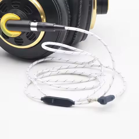 Nylon Audio Cable with mic For AKG K553 MKII MK2 K141 MKII MK2 K240 STUDIO K702 headphone