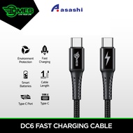 DMES DC6 Type C To Type C 3A PD Powerbank Android Cable QC 3.0 Wear Resisting (60W)