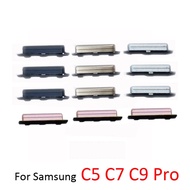 For Samsung Galaxy C5 C7 C9 Pro Phone Housing Frame Volume Power Button Side Key Black Gold Pink Sil