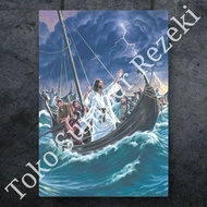 Poster Figure Art Yesus Penjala Ikan Jesus Murid Canvas Paper Hiasan