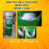 Ram PVC Plastik Pelapis Papan Sirip Walet Ram Thailand Hijau Merk RPG 90CM X 30M