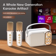 Bluetooth Speaker with Microphone Karaoke Set Wireless Dual Microphone KTV Home Party Outdoor Camping Entertainment Portable Mini Karaoke Speaker