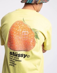 STUSSY Strawberry TEE 草莓印花 短袖T恤 黃色 S號