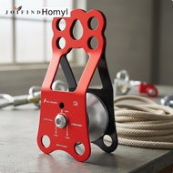 Homyl Built-in Ball Bearings Knot Passing Pulley High-Strength Aluminum Alloy Heavy Duty Rescue Pull