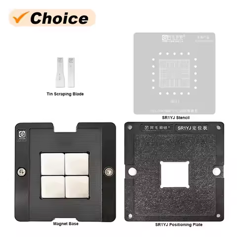 AMAOE SR1YJ 0.20mm Strong Magnetic BGA Reballing Stencil for SR1YW SR1UT SR1UU SR29H SR29F SR2KQ Pla