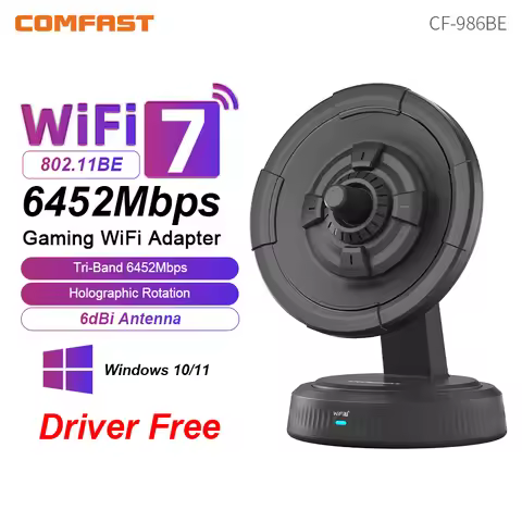 Comfast WiFi 7 USB Adapter BE6500 2.4G/5G/6GHz Tri-band USB3.0 Free-Driver Wireless Network Card 650