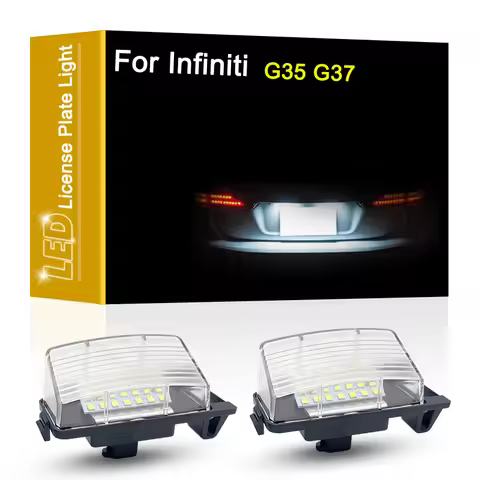 12V LED Number Plate Lamp For Infiniti G35 G37 Sedan Coupe Convertible White License Plate Light Ass