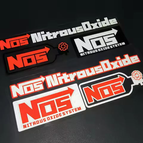 1PC "NOS Nitrous Oxide" Red-White Style Vinyl Sticker - DIY Decal for Car Window Accessories