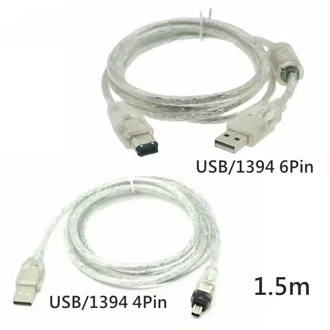 1.5M Firewire IEEE 1394 6 Pin Male To USB 2.0 4pin Male Adaptor Convertor Data Cable Cable Cord for 