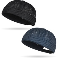 Brimless Docker Hat, 2 Pack Men's Breathable Brimless Hat Summer Style, Docker Hat
