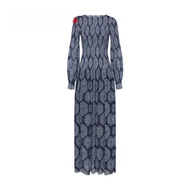 ชุดเดรสยาวแขนโคมไฟพิมพ์ลายทูน่า EP YAYING ฤดูร้อน 2024 ชุดเดรสยาวแขนยาวผ้าโพลีเอสเตอร์เอวธรรมชาติ