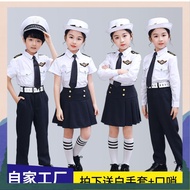 ♒kids costume occupation baju pilot kanak kanak Kanak-kanak Little Navy Show Costume Pilot Costume Tadika Choral Costume Boys and Girls Air Force Kapten Uniform Set♡