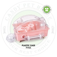 Sangkar Hamster Mewah / Luxury Hamster Cage with External Bathroom & Running Wheel - (Plastic / Wire