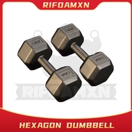 RIFOAMHexagon Dumbbell Rubber Coated 2/3/5/10KG Home Fitness Sport Gym Weight Training Household Fit